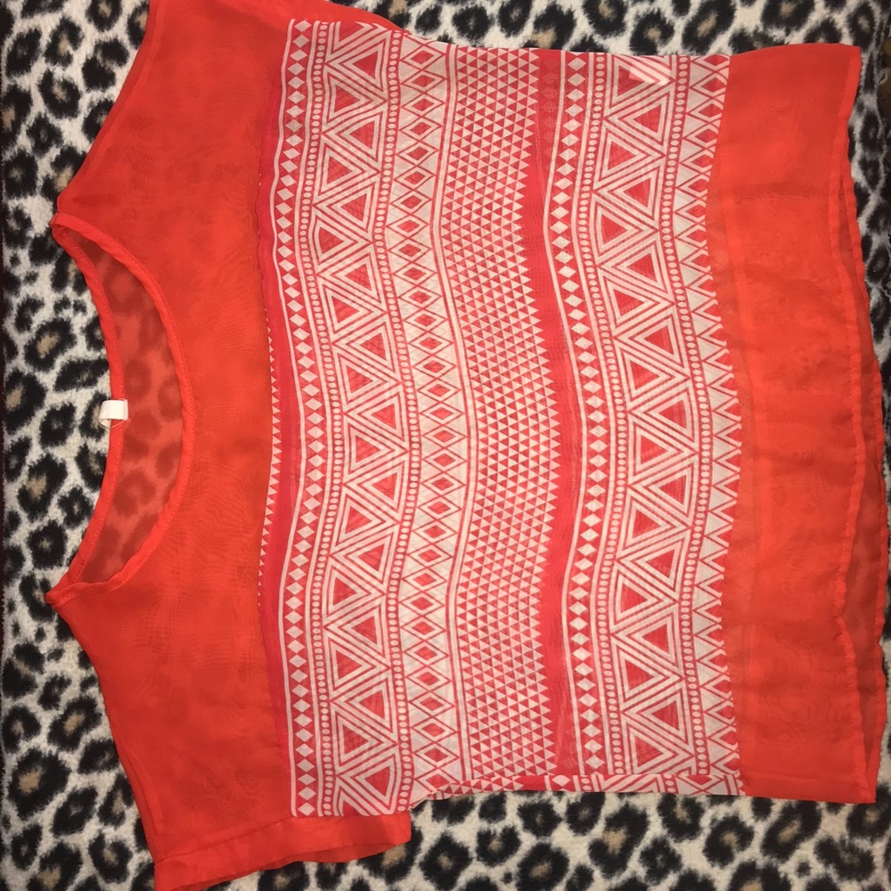 Orange see-through shirt